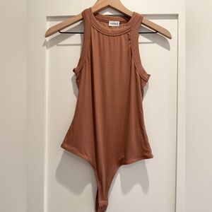 CLYQUE Brown Sleeveless Bodysuit